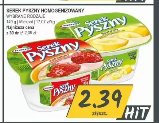 Serek homogenizowany waniliowy Mlekpol Serek Pyszny promocja w Słoneczko