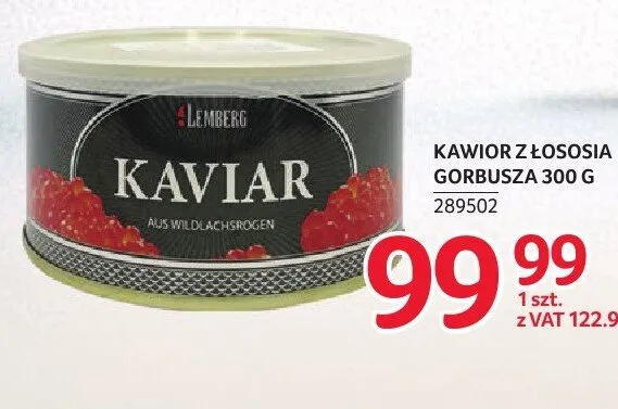 Kawior z łososia gorbusza Lemberg promocja w Selgros