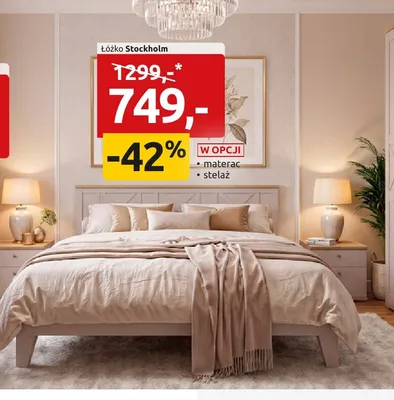 Łóżko Stockholm promocja w Black Red White