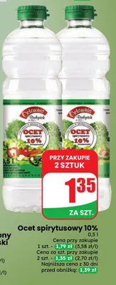 Ocet spirytusowy 10% Octownia Białystok promocja w Dino