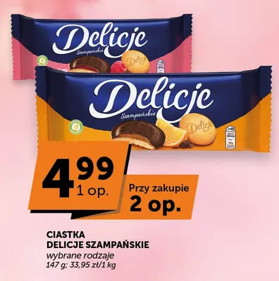Ciastka Delicje Szampańskie pomarańczowe promocja w Groszek