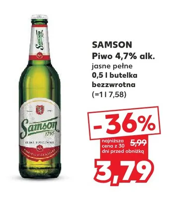 Piwo Samson 4,7% promocja w Kaufland