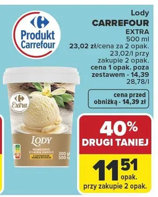 Lody Carrefour Extra promocja w Carrefour Market