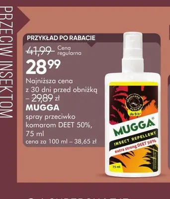 Spray przeciwko komarom DEET 50% Mugga promocja w Super-Pharm