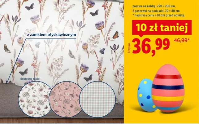 Pościel z mikrowłókna satynowego 220×200 + 2x 70×80 cm Livarno promocja w Lidl