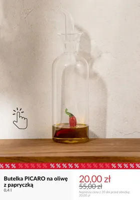Butelka Picaro na oliwę z papryczką 0,4 l promocja w Homla