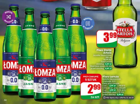 Piwo bezalkoholowe Łomża promocja w Dino