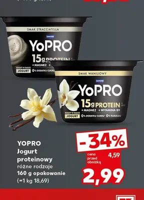 Jogurt proteinowy smak waniliowy YoPRO promocja w Kaufland
