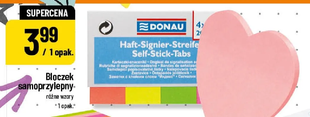 Bloczek samoprzylepny Donau promocja w POLOmarket