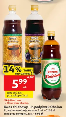 Kwas chlebowy Obolon Chlebowy promocja w Auchan