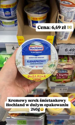Kremowy serek twarogowy kanapkowy śmietankowy Hochland promocja w Dino