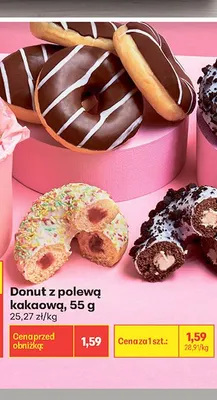 Donut z polewą kakaową promocja w Biedronka