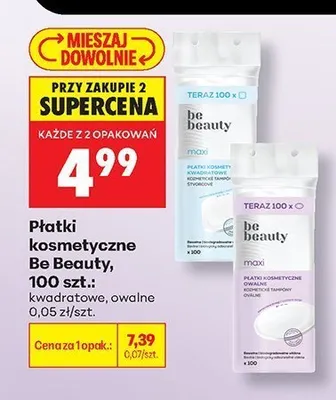 Płatki kosmetyczne Be Beauty owalne promocja w Biedronka