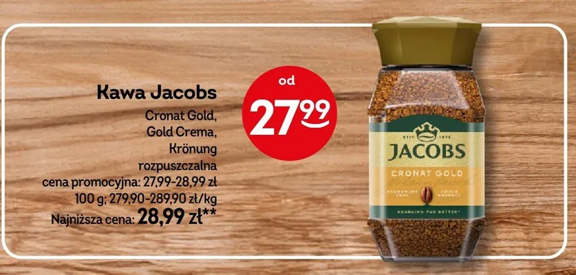 Kawa Jacobs Cronat Gold, Gold Crema, Krönung rozpuszczalna promocja w Żabka
