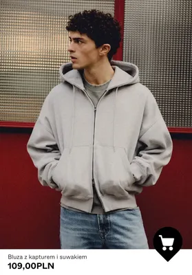 Bluza z kapturem i suwakiem promocja w Bershka
