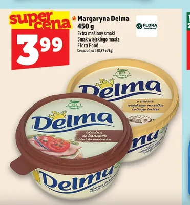 Margaryna Delma Extra maślany smak promocja w TOPAZ