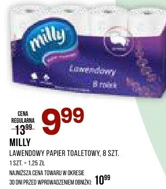 Papier toaletowy lawendowy Milly promocja w Drogerie Natura