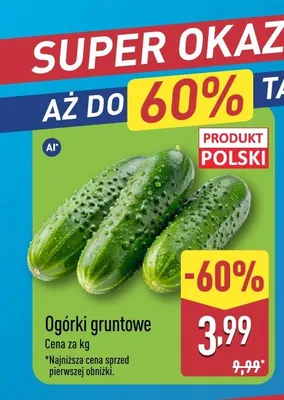Ogórki gruntowe promocja w Aldi