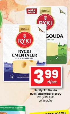 Ser Rycka Gouda w plastrach Ryki promocja w emma MARKET