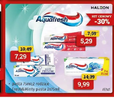 Pasta do zębów Aquafresh Triple Protection promocja w Drogeria Kosmyk