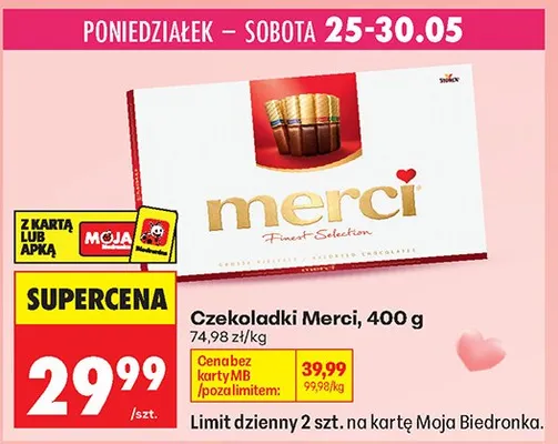Czekoladki Merci promocja w Biedronka
