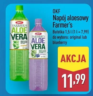 Napój aloesowy Farmer's blueberry promocja w Aldi