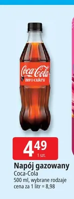 Napój gazowany Coca-Cola Zero Cukru promocja w Leclerc