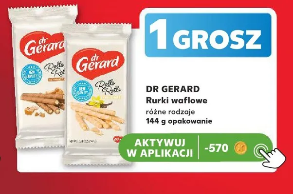 Rurki waflowe Dr Gerard Rolls Rolls o smaku kakaowym promocja w Kaufland