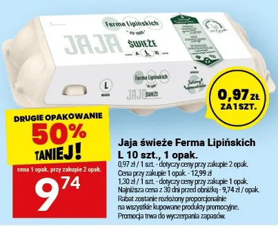 Jaja świeże Ferma Lipińskich L promocja w Twój Market