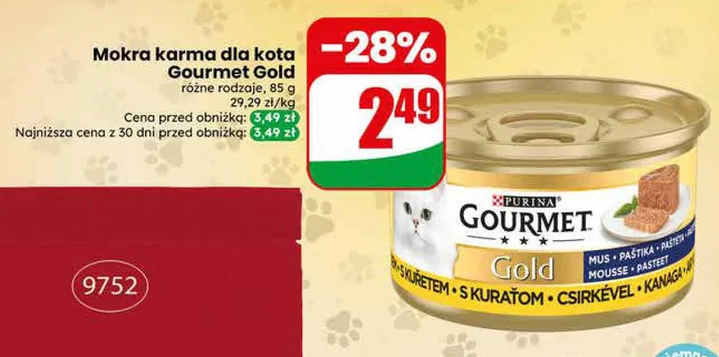 Mokra karma dla kota Purina Gourmet Gold promocja w Dino
