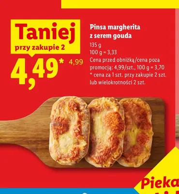 Pinsa margherita z serem gouda promocja w Lidl