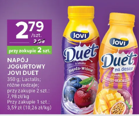 Napój jogurtowy jovi duet promocja w Stokrotka