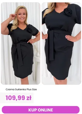 Sukienka damska czarna ModnaKiecka.pl Plus Size promocja w Modna Kiecka