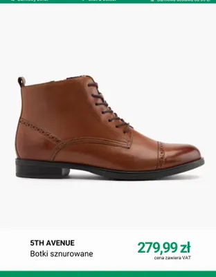 Botki sznurowane 5th Avenue promocja w Deichmann
