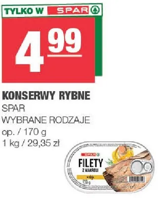 Konserwy rybne wybrane rodzaje promocja w SPAR