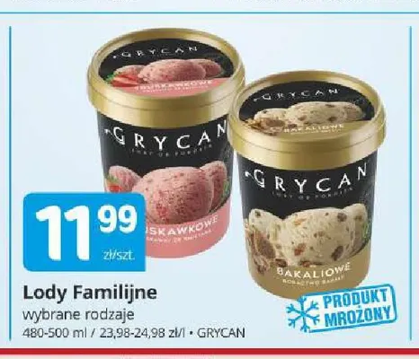 Lody Familijne Grycan truskawkowe promocja w Marketvita