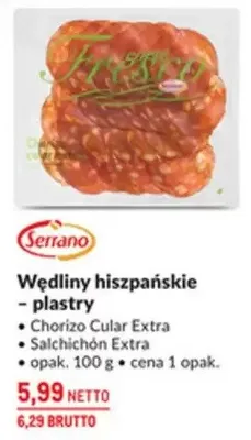Wędliny hiszpańskie - plastry Salchichón Extra promocja w Makro
