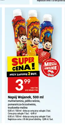 Napój Wojanek pomarańcza-brzoskwinia promocja w Twój Market