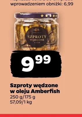Szproty wędzone w oleju Amberfish promocja w Netto