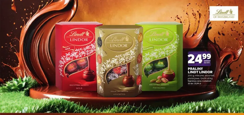 Praliny Lindt Lindor mleczne promocja w Stokrotka