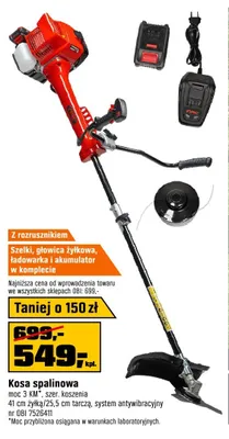 Kosa spalinowa NAC moc 3 KM szer. koszenia 41cm żyłką 25,5cm tarczą promocja w OBI