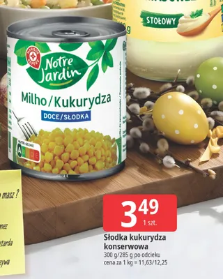 Słodka kukurydza konserwowa promocja w Leclerc