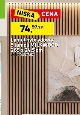 Lamel hybrydowy 5 lameli Milkwood 265x24,5 cm promocja w Leroy Merlin