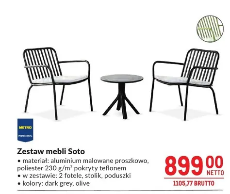 Zestaw mebli METRO PROFESSIONAL Soto promocja w Makro