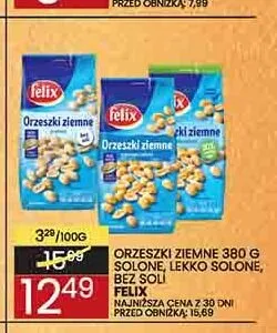 Orzeszki ziemne Felix bez soli promocja w Wafelek