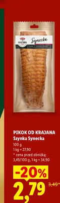 Szynka Synecka Pikok Od Krajana promocja w Lidl