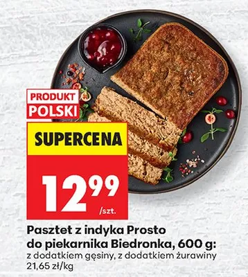 Pasztet z indyka prosto do piekarnika z dodatkiem gęsiny promocja w Biedronka
