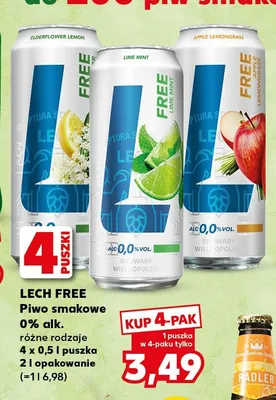 Piwo bezalkoholowe Lech Apple Lemongrass 4-pak promocja w Kaufland