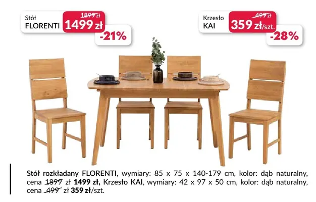 Stół rozkładany Florenti promocja w Salony Agata