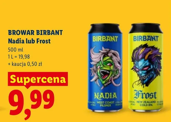 Piwo kraftowe Nadia lub Frost promocja w Lidl